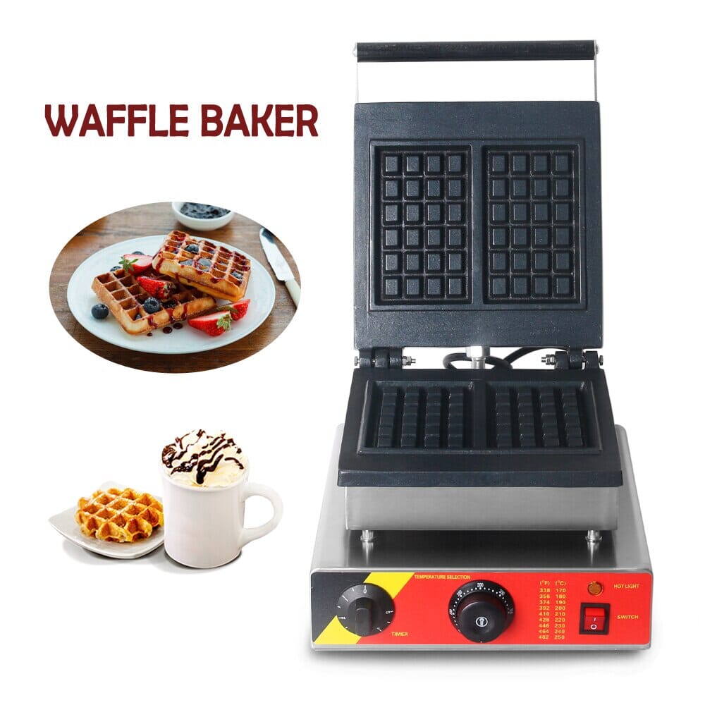 Non-Sticky Waffle Maker | 2 Pcs Rectangular Commercial Muffin Machine Manwatstore