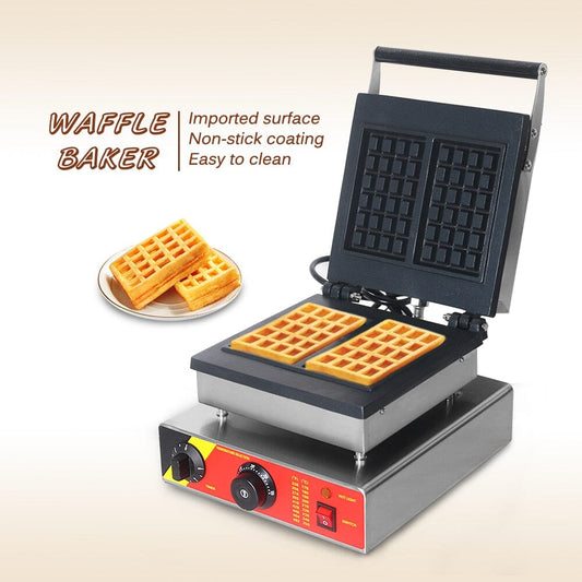 Non-Sticky Waffle Maker | 2 Pcs Rectangular Commercial Muffin Machine Manwatstore