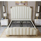 Nordic Modern Luxury Double Bed | Storage, Leather, Bad+Mattress+2 Nightstand Manwatstore