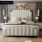 Nordic Modern Luxury Double Bed | Storage, Leather, Bad+Mattress+2 Nightstand Manwatstore