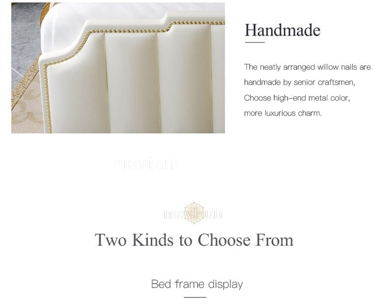 Nordic Modern Luxury Double Bed | Storage, Leather, Bad+Mattress+2 Nightstand Manwatstore