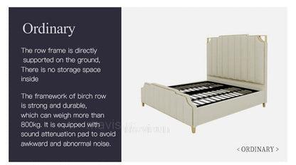 Nordic Modern Luxury Double Bed | Storage, Leather, Bad+Mattress+2 Nightstand Manwatstore
