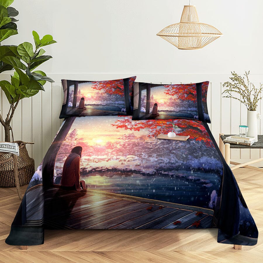 Scene Bed Sheet and Pillowcase Set Arts & Entertainment Manwatstore