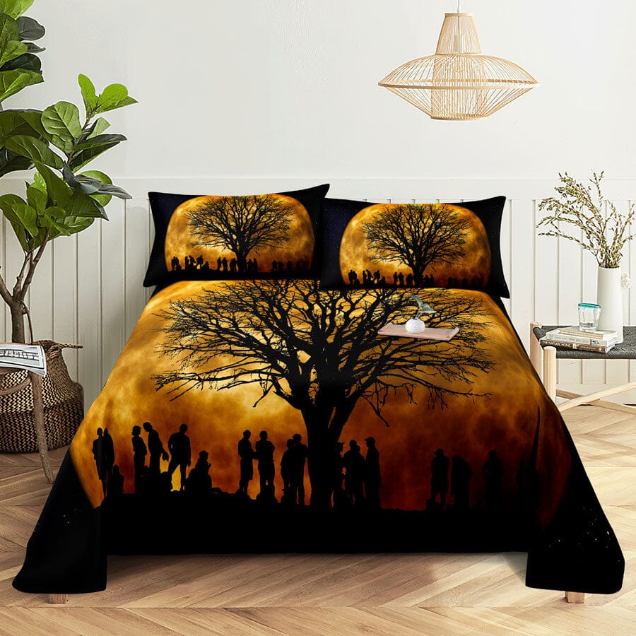 Scene Bed Sheet and Pillowcase Set Arts & Entertainment Manwatstore