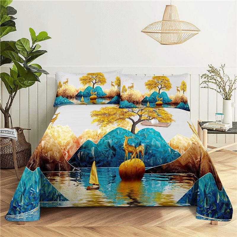 Scene Bed Sheet and Pillowcase Set Arts & Entertainment Manwatstore