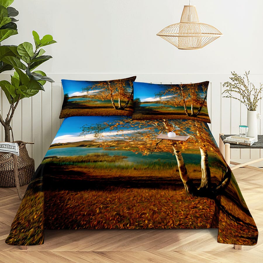 Scene Bed Sheet and Pillowcase Set Arts & Entertainment Manwatstore