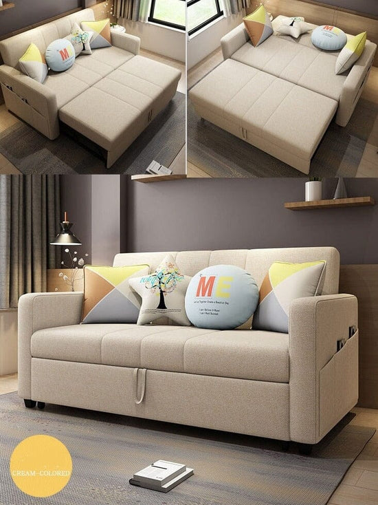 Serenity Sleeper Sectional Sofa: Linen Hemp Fabric Living Room Sofa Bed Sofa Bed For Livingroom Manwatstore