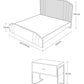 Solid Wood Double Bed with Genuine Leather, Side Table and Mattress Manwatstore