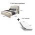 Solid Wood Double Bed with Genuine Leather, Side Table and Mattress Manwatstore
